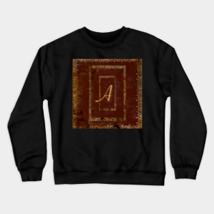 Old Leather Look Book Cover Monogrammed Letter A Crewneck Sweatshirt